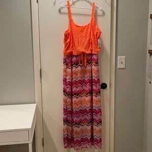 NWT orange Faded Glory maxi dress size 2x